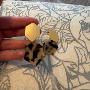 Hexagon Tortoise Shell Earrings